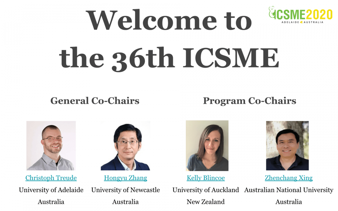 Image of the General Co-Chairs and Program Co-Chairs of ICSME 2020.